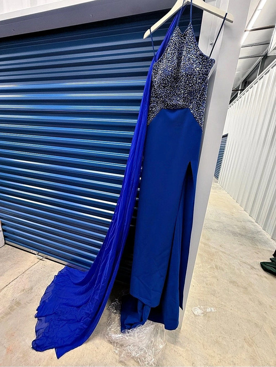 Jovani Dresses & Skirts - JOVANI Couture Blue Silk Blend Maxi Gown Size 6 like new!